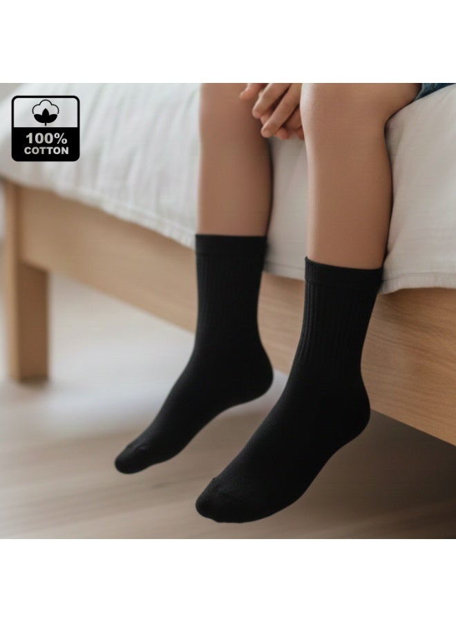 بيير دونا جوارب طويلة للأولاد عبوة 6 قطع – ألوان متعددة كحلي / أبيض / أسود | مزيج قطن ناعم | قابلة للتنفس ومرنة لراحة فائقة | للمدرسة والاستخدام اليومي | العمر 7–9 سنوات - Image 5